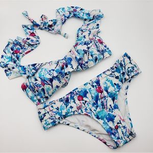 Saha Ruffle Floral Swim Bikini Two-piece S